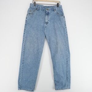 Lee Dungarees Jeans Mens 31x32 Blue Loose Fit Workwear Distressed Vintage USA